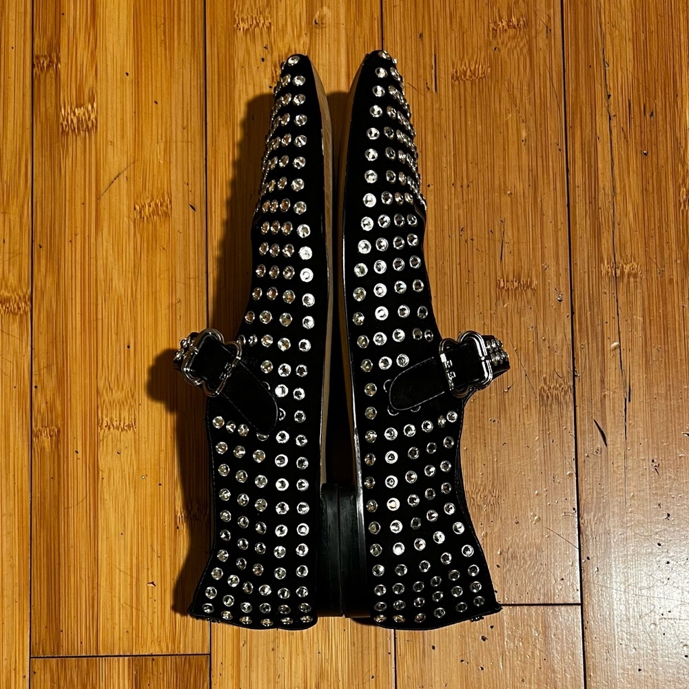 Sam Edelman Michaela Rhinestone Mary Jane Black Silver Size 10. - Picture 10 of 16